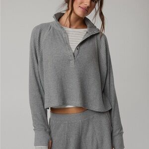 Aerie Offline Heather Grey Waffle Henley Size S Never Worn